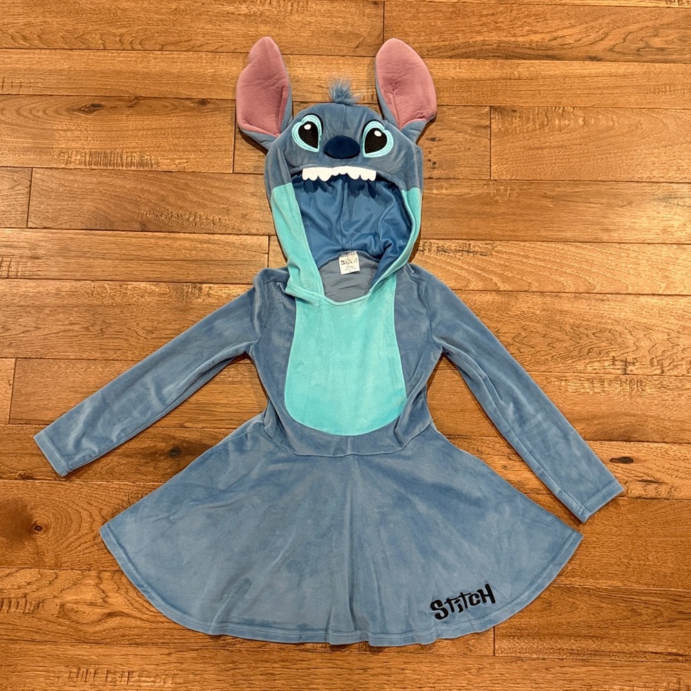 Disney Stitch Hooded Blue & Teal Plush Dress Costume